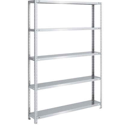 Storage bolt-together shelving, medium-duty, double-sided, HxWxD 2000 x 1300 x 300 mm, zinc plated, standard shelf unit.