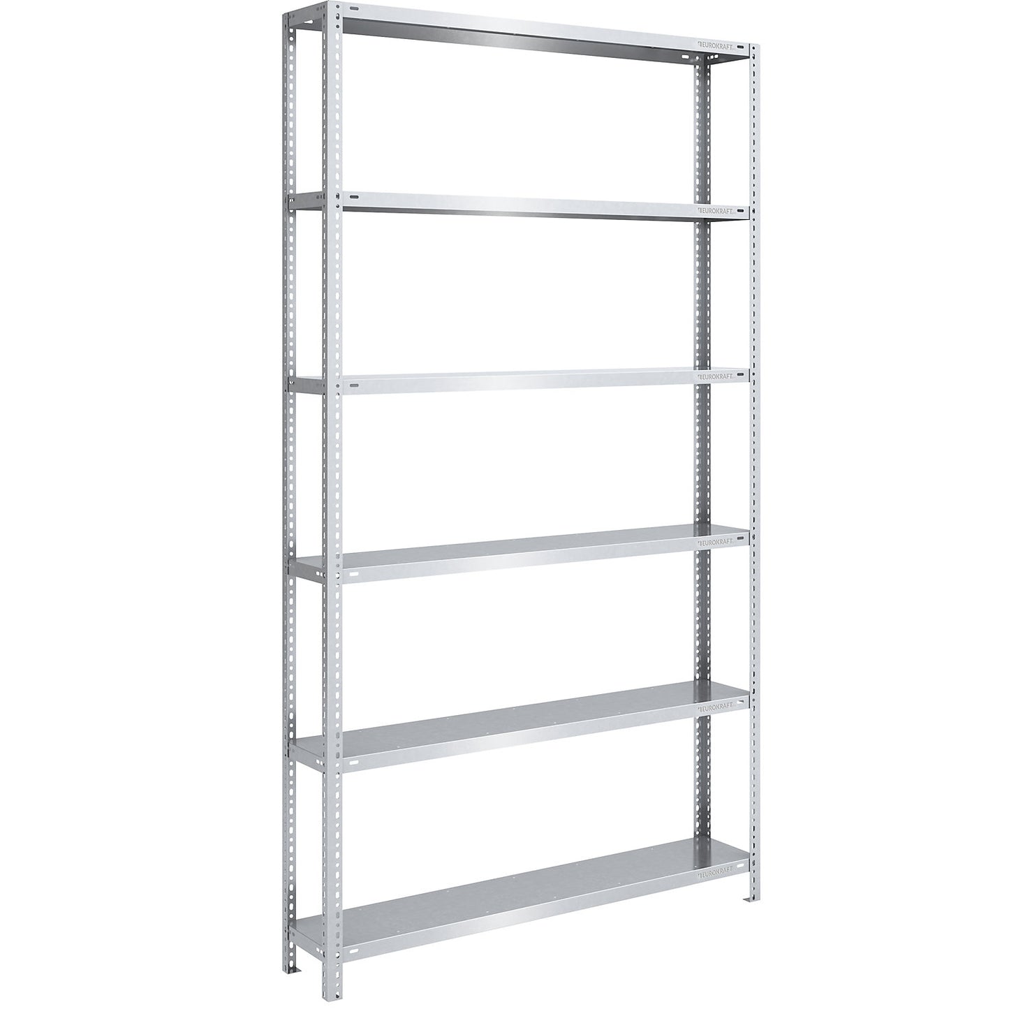 Storage bolt-together shelving, medium-duty, double-sided, HxWxD 2500 x 1300 x 300 mm, zinc plated, standard shelf unit.