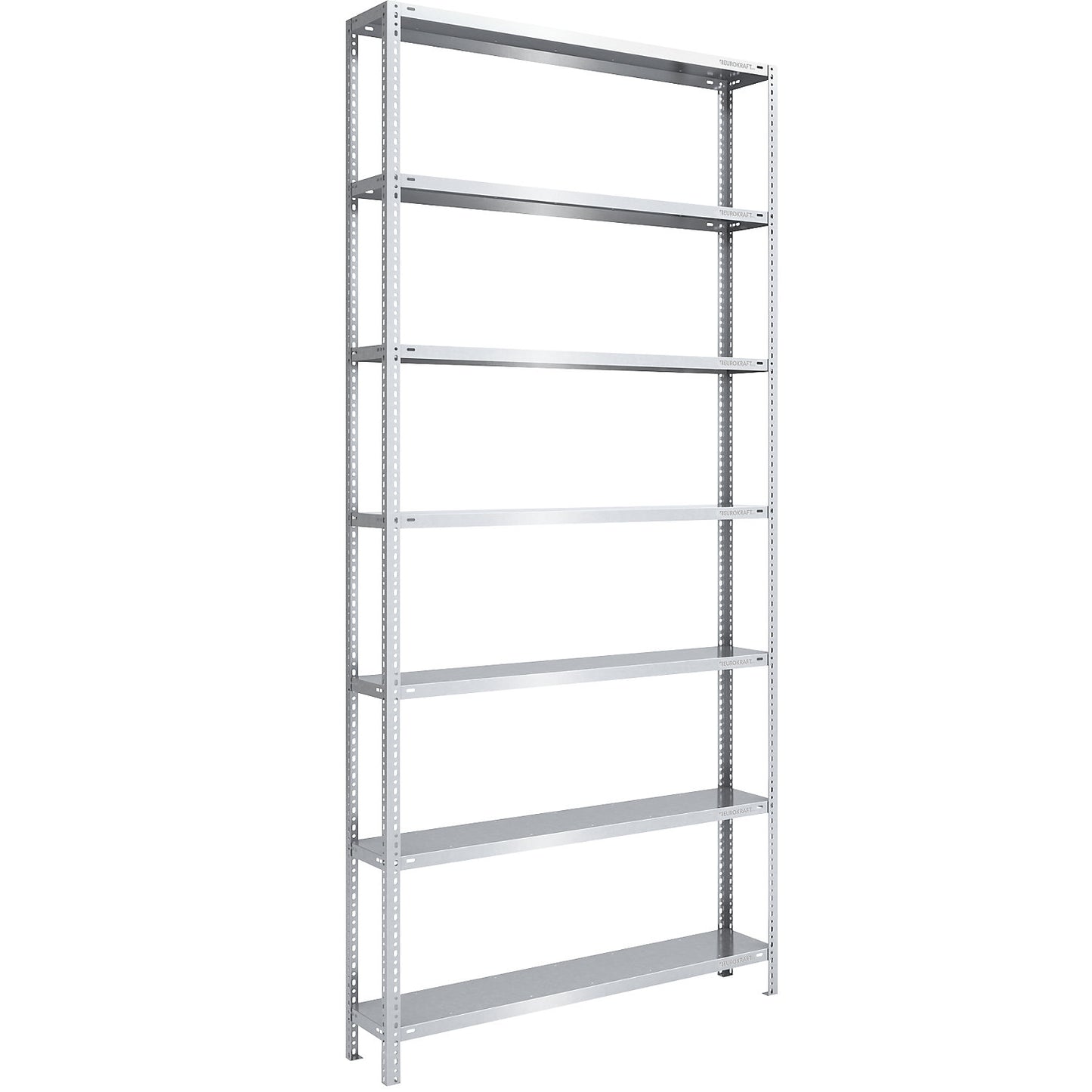 Storage bolt-together shelving, medium-duty, double-sided, HxWxD 3000 x 1300 x 300 mm, zinc plated, standard shelf unit.