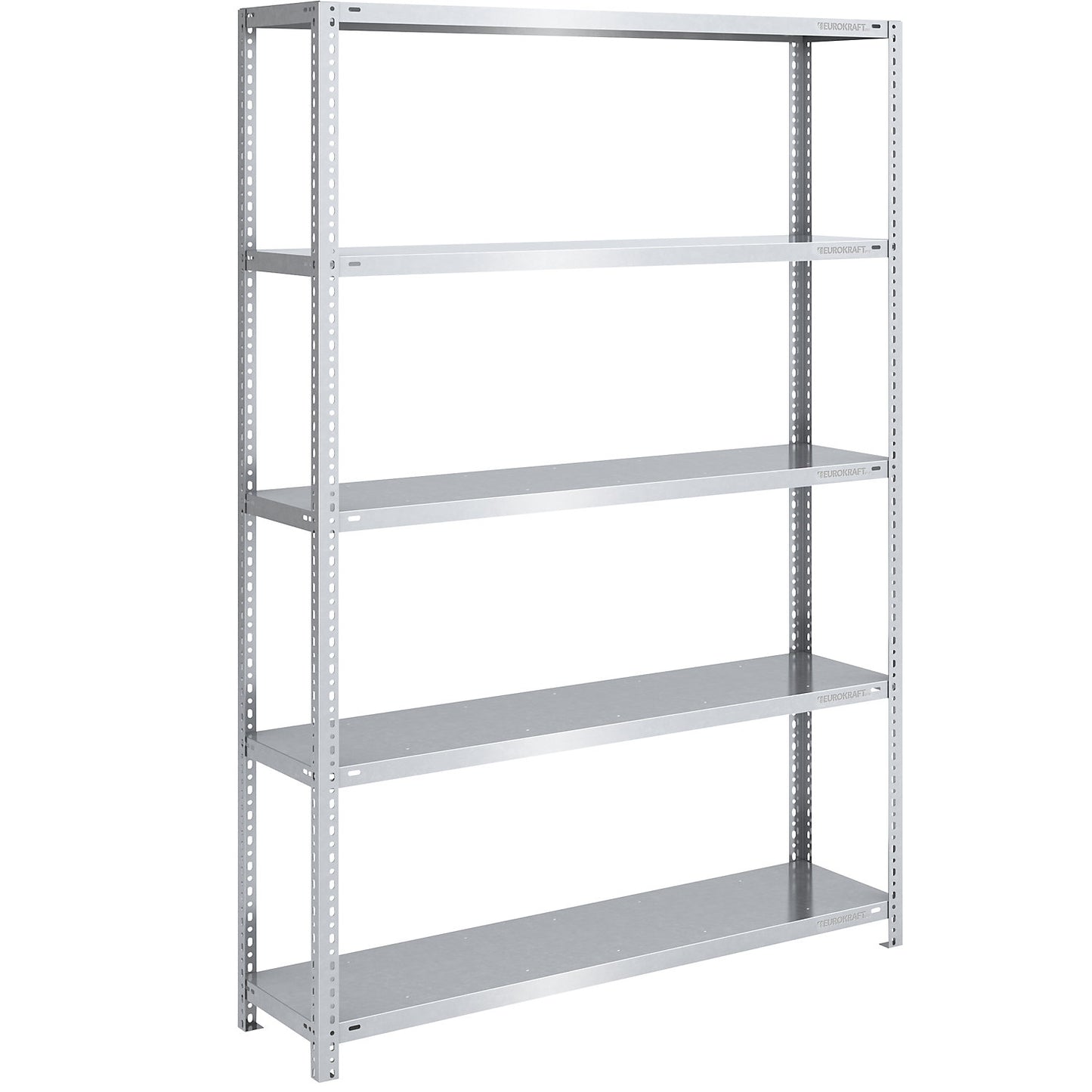 Storage bolt-together shelving, medium-duty, double-sided, HxWxD 2000 x 1300 x 400 mm, zinc plated, standard shelf unit.