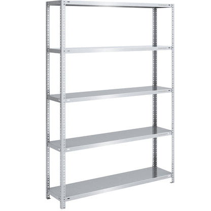 Storage bolt-together shelving, medium-duty, double-sided, HxWxD 2000 x 1300 x 400 mm, zinc plated, standard shelf unit.