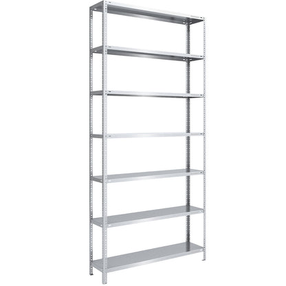 Storage bolt-together shelving, medium-duty, double-sided, HxWxD 3000 x 1300 x 400 mm, zinc plated, standard shelf unit.
