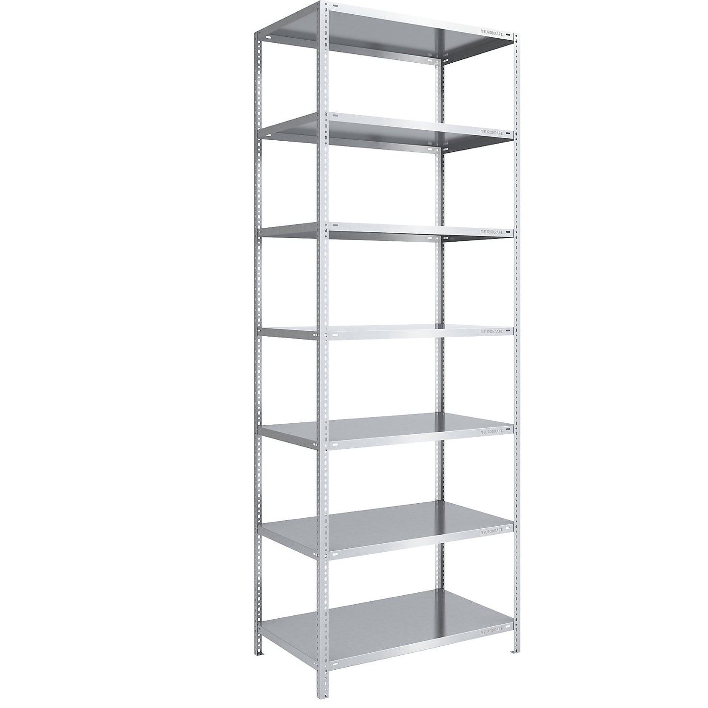 Heavy duty bolt-together shelving, zinc plated, shelf height 3000 mm, standard shelf, width x depth 1000 x 800 mm.