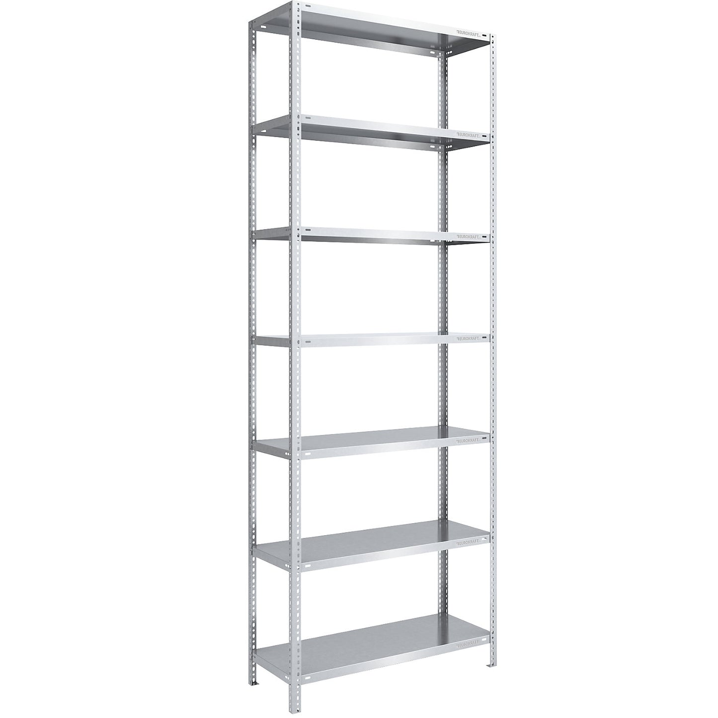 Heavy duty bolt-together shelving, zinc plated, shelf height 3000 mm, standard shelf, width x depth 1000 x 500 mm.