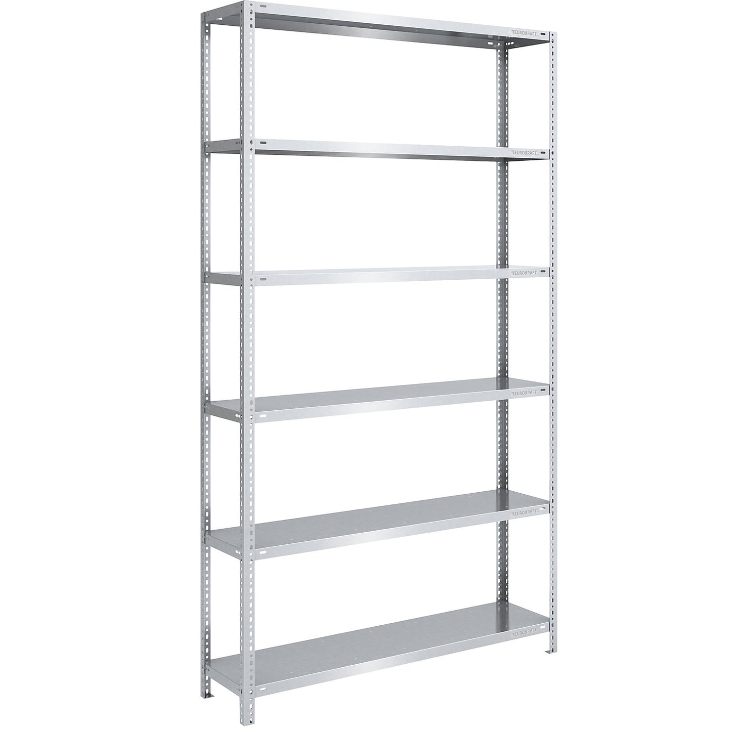 Heavy duty bolt-together shelving, zinc plated, shelf height 2500 mm, standard shelf, width x depth 1300 x 400 mm.