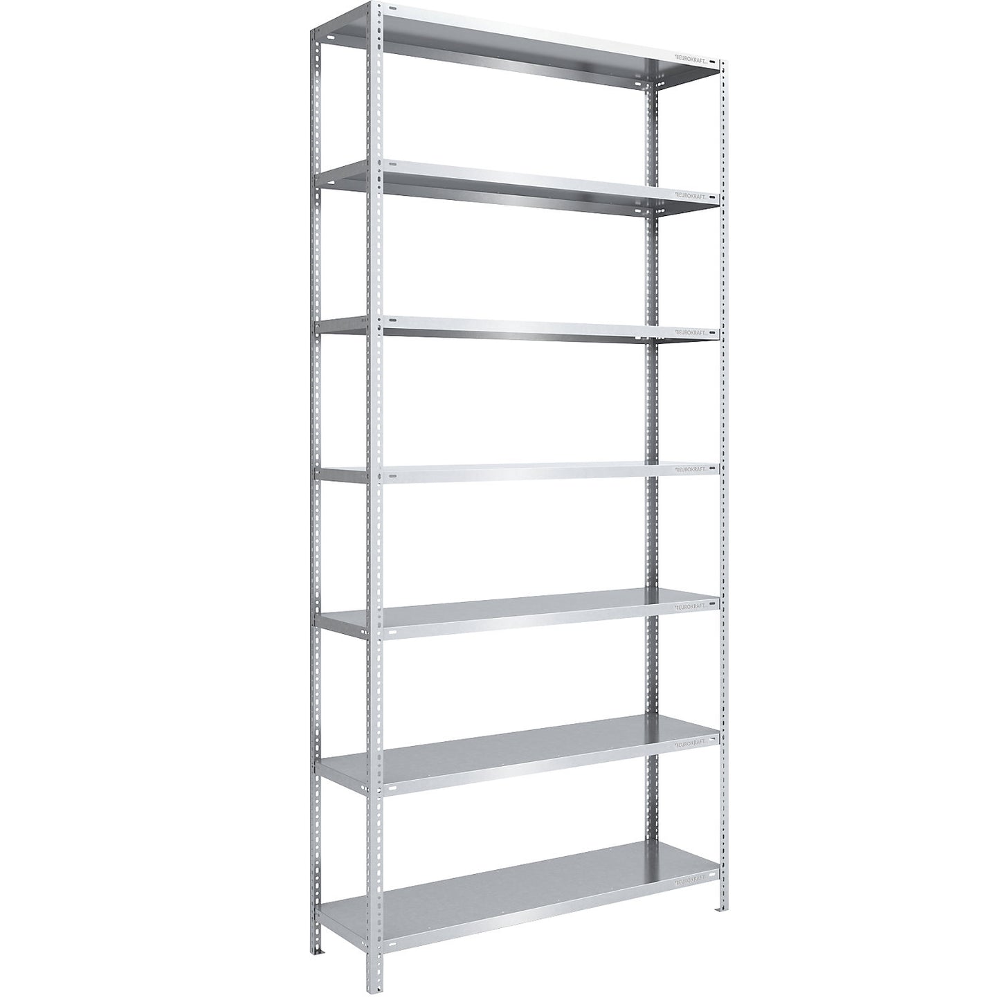 Heavy duty bolt-together shelving, zinc plated, shelf height 3000 mm, standard shelf, width x depth 1300 x 500 mm.