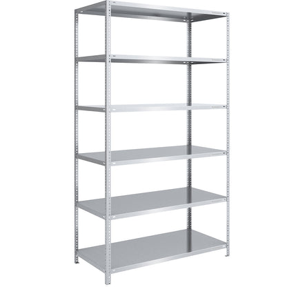 Heavy duty bolt-together shelving, zinc plated, shelf height 2500 mm, standard shelf, width x depth 1300 x 800 mm.