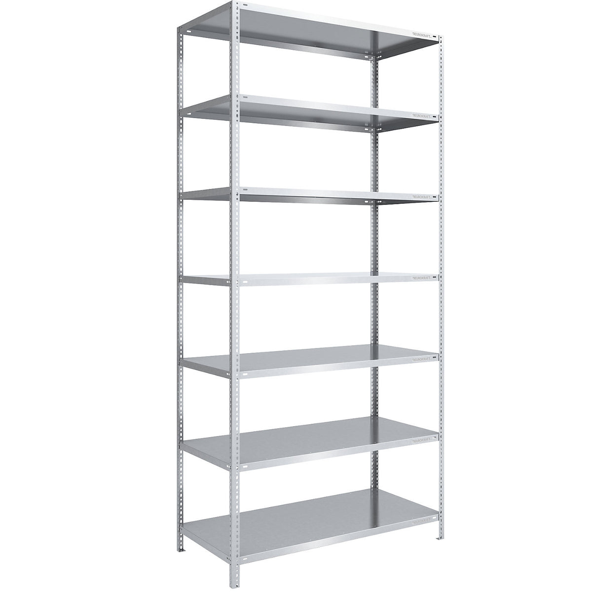 Heavy duty bolt-together shelving, zinc plated, shelf height 3000 mm, standard shelf, width x depth 1300 x 800 mm.