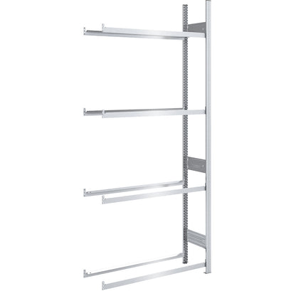 Tyre shelf unit, shelf height 2500 mm, extension shelf unit, WxD 1010 x 435 mm.