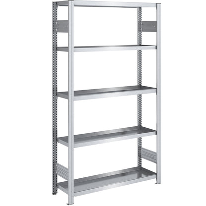 Tray shelf unit, zinc plated steel, double-sided, h 2000 mm, tray WxD 1000 x 400 mm, standard shelf unit.