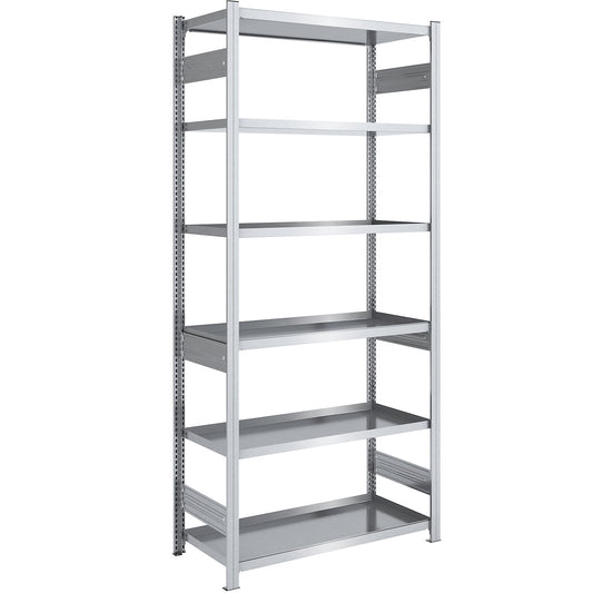Tray shelf unit, zinc plated steel, double-sided, h 2500 mm, tray WxD 1000 x 600 mm, standard shelf unit.