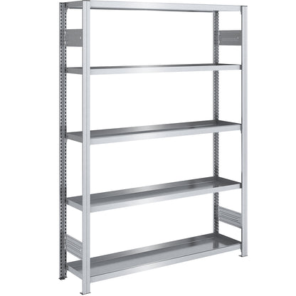 Tray shelf unit, zinc plated steel, double-sided, h 2000 mm, tray WxD 1300 x 400 mm, standard shelf unit.