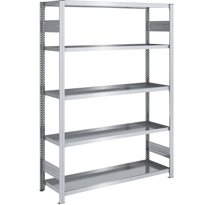 Tray shelf unit, zinc plated steel, double-sided, h 2000 mm, tray WxD 1300 x 500 mm, standard shelf unit.