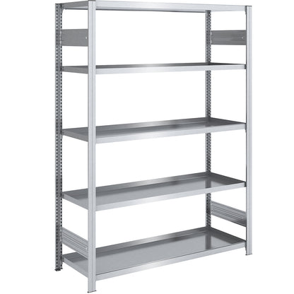 Tray shelf unit, zinc plated steel, double-sided, h 2000 mm, tray WxD 1300 x 600 mm, standard shelf unit.