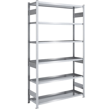 Tray shelf unit, zinc plated steel, double-sided, h 2500 mm, tray WxD 1300 x 500 mm, standard shelf unit.