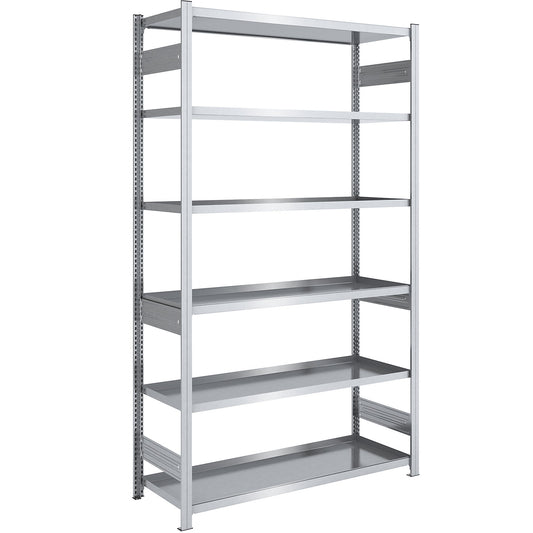 Tray shelf unit, zinc plated steel, double-sided, h 2500 mm, tray WxD 1300 x 600 mm, standard shelf unit.
