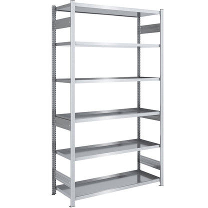 Tray shelf unit, zinc plated steel, double-sided, h 2500 mm, tray WxD 1300 x 600 mm, standard shelf unit.