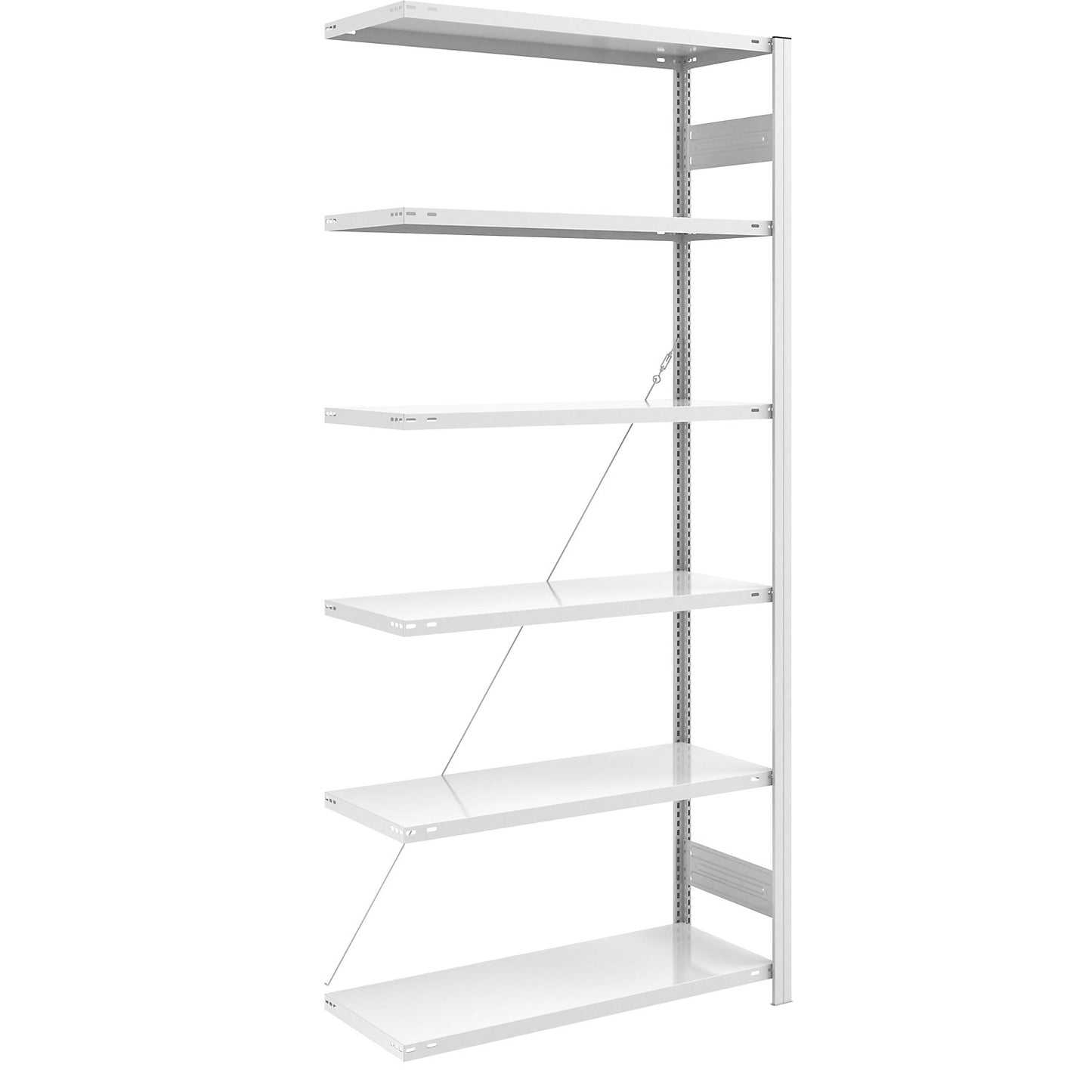 ESD boltless shelving unit, shelf unit height 2500 mm, extension shelf unit, shelf WxD 1000 x 500 mm.