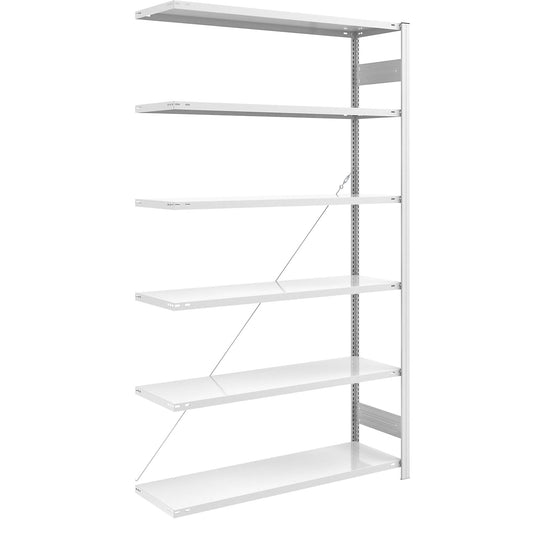 ESD boltless shelving unit, shelf unit height 2500 mm, extension shelf unit, shelf WxD 1300 x 500 mm.