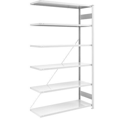 ESD boltless shelving unit, shelf unit height 2500 mm, extension shelf unit, shelf WxD 1300 x 600 mm.