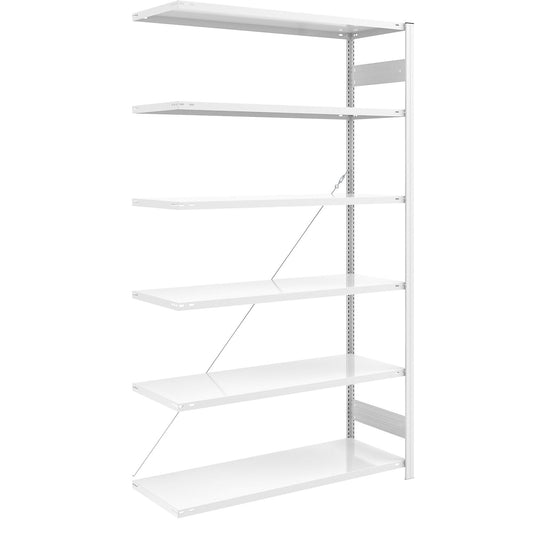 AntiBak® boltless shelving unit, anti-bacterial, shelf unit height 2500 mm, extension shelf unit, shelf width 1300 mm, shelf depth 600 mm.