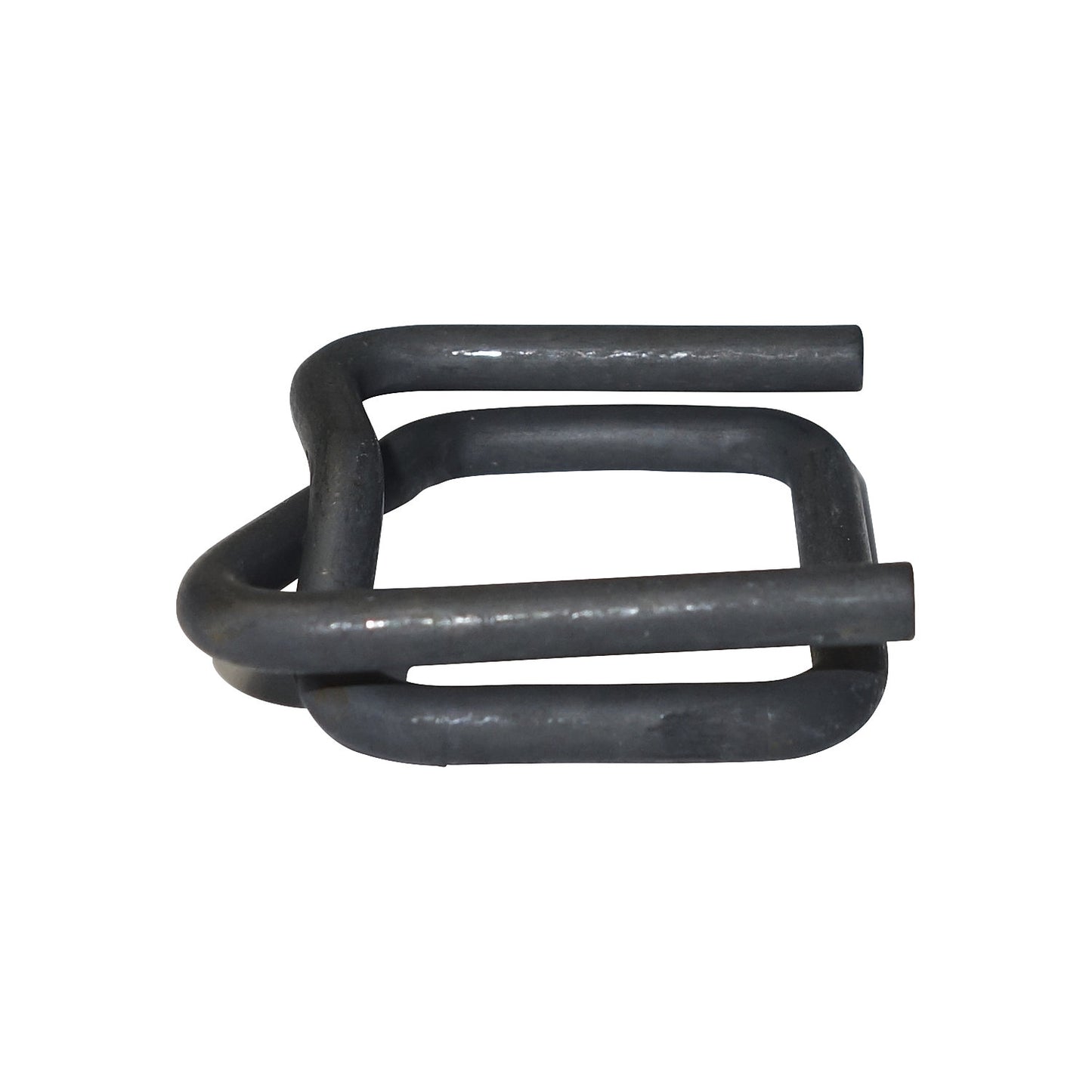 Fastening clips, phosphate coated, for composite strapping or reinforced PET strapping, width 19 mm, pack of 1000.