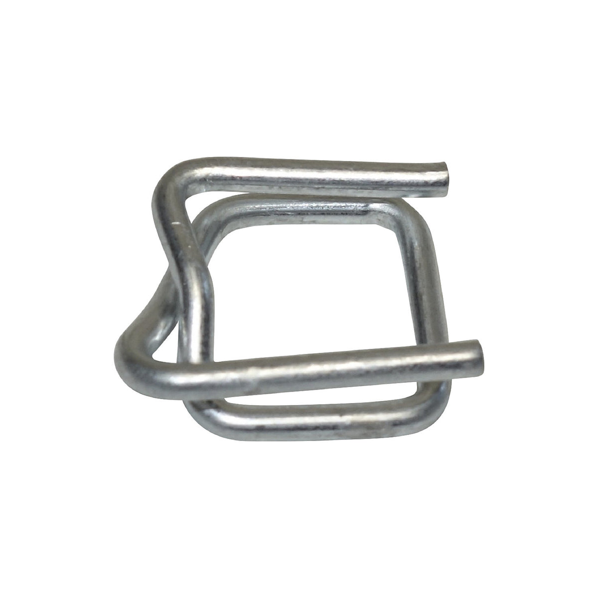 Fastening clips, zinc plated, for composite strapping or reinforced PET strapping, width 16 mm, pack of 1000.