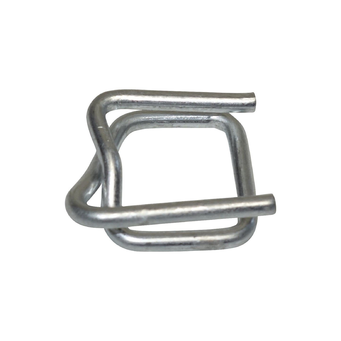 Fastening clips, zinc plated, for composite strapping or reinforced PET strapping, width 16 mm, pack of 1000.