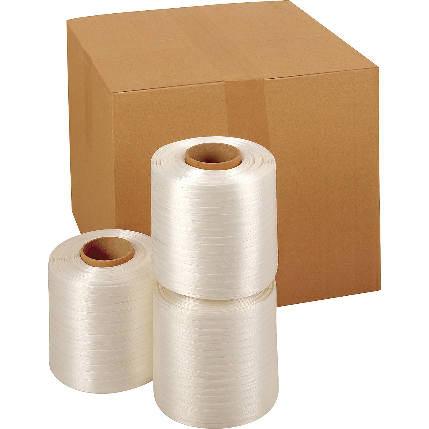 PET strapping, for baling presses, pack of 8, strap width 8 mm.