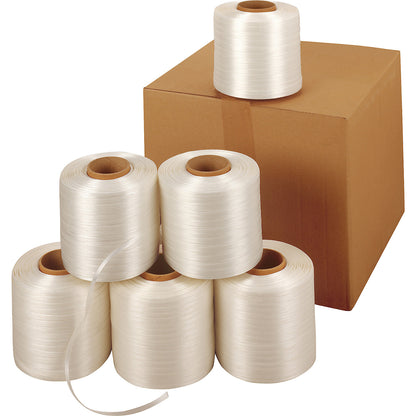 PET strapping, for baling presses, pack of 8, strap width 11.5 mm.