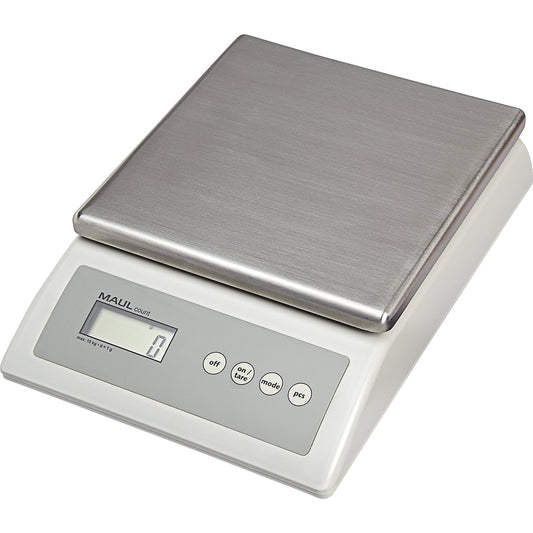 MAULcount counting scales, for continuous operation, weighing range up to 10 kg, read-out accuracy 1 g, weighing plate 170 x 175 mm.