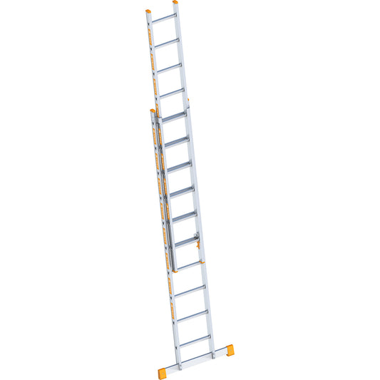 Aluminium extension ladder, 2 part, extendable, 2 x 10 rungs incl. beam.