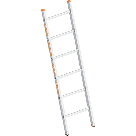 Aluminium lean to ladder, with rungs, width 450 mm, 6 rungs.