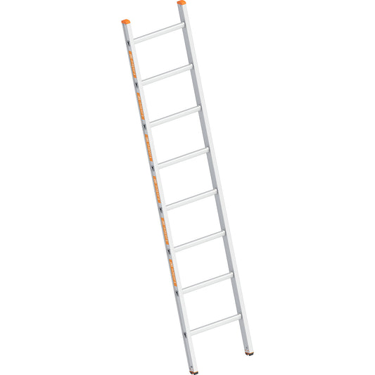 Aluminium lean to ladder, with rungs, width 450 mm, 8 rungs.
