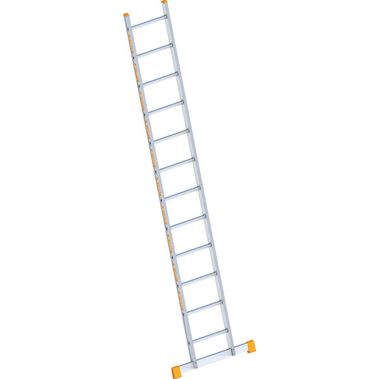 Aluminium lean to ladder, with rungs, width 450 mm, 12 rungs incl. beams.