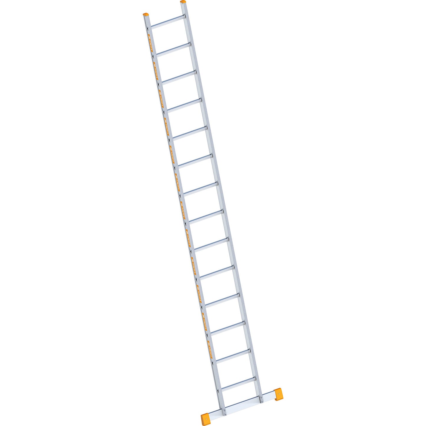 Aluminium lean to ladder, with rungs, width 450 mm, 14 rungs incl. beams.