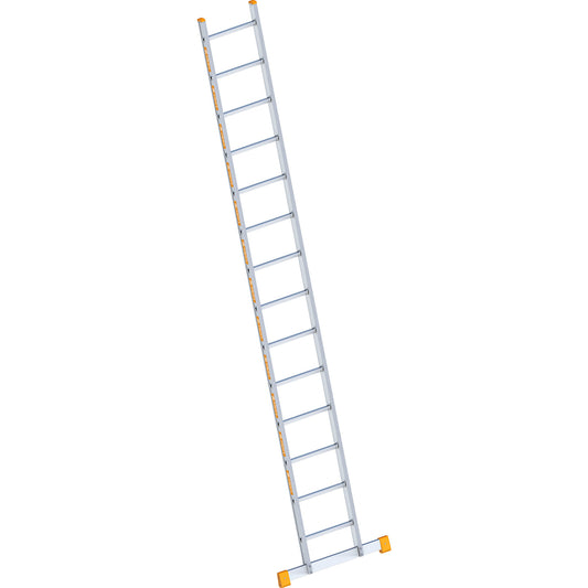 Aluminium lean to ladder, with rungs, width 450 mm, 14 rungs incl. beams.