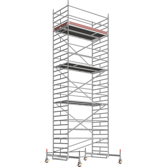 Universal mobile access tower, wide model, scaffolding height 8.61 m.