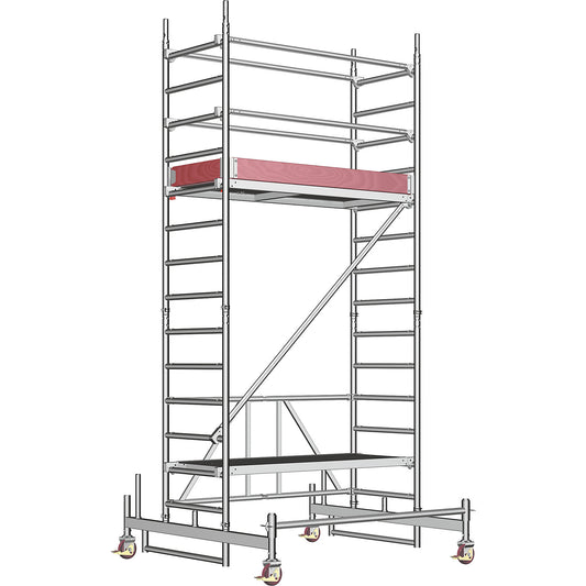 ZIFA aluminium mobile access tower, platform 1.80 x 0.75 m, tower height 3.98 m.