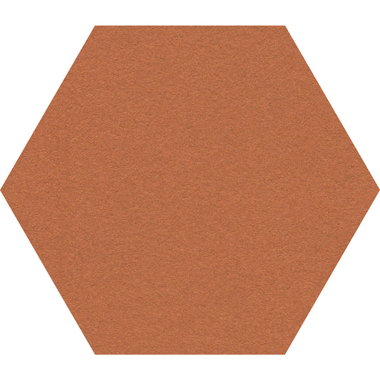 Hexagonal designer pin board, cork, WxH 600 x 600 mm, cognac.