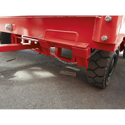 Wheel chock, double action, traffic red RAL 3020.
