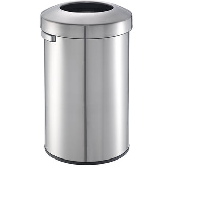 Stainless steel waste collector, open slot, made of brushed stainless steel, capacity 90 l, HxØ 752 x 448 mm.