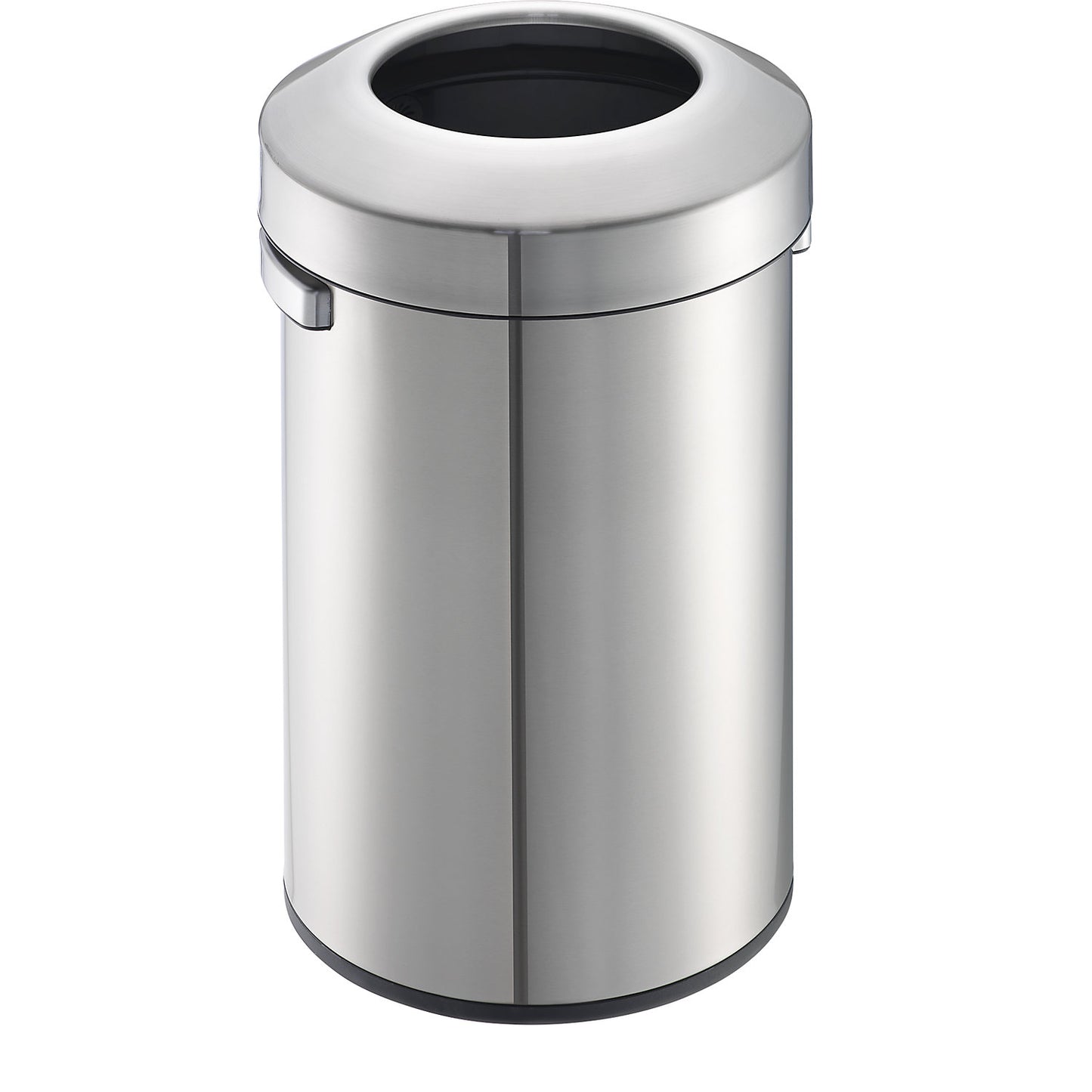 Stainless steel waste collector, open slot, made of brushed stainless steel, capacity 50 l, HxØ 597 x 370 mm.