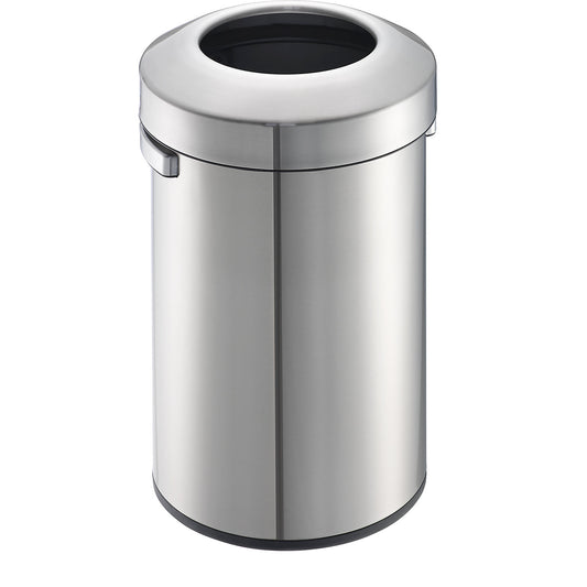 Stainless steel waste collector, open slot, made of brushed stainless steel, capacity 60 l, HxØ 667 x 405 mm.