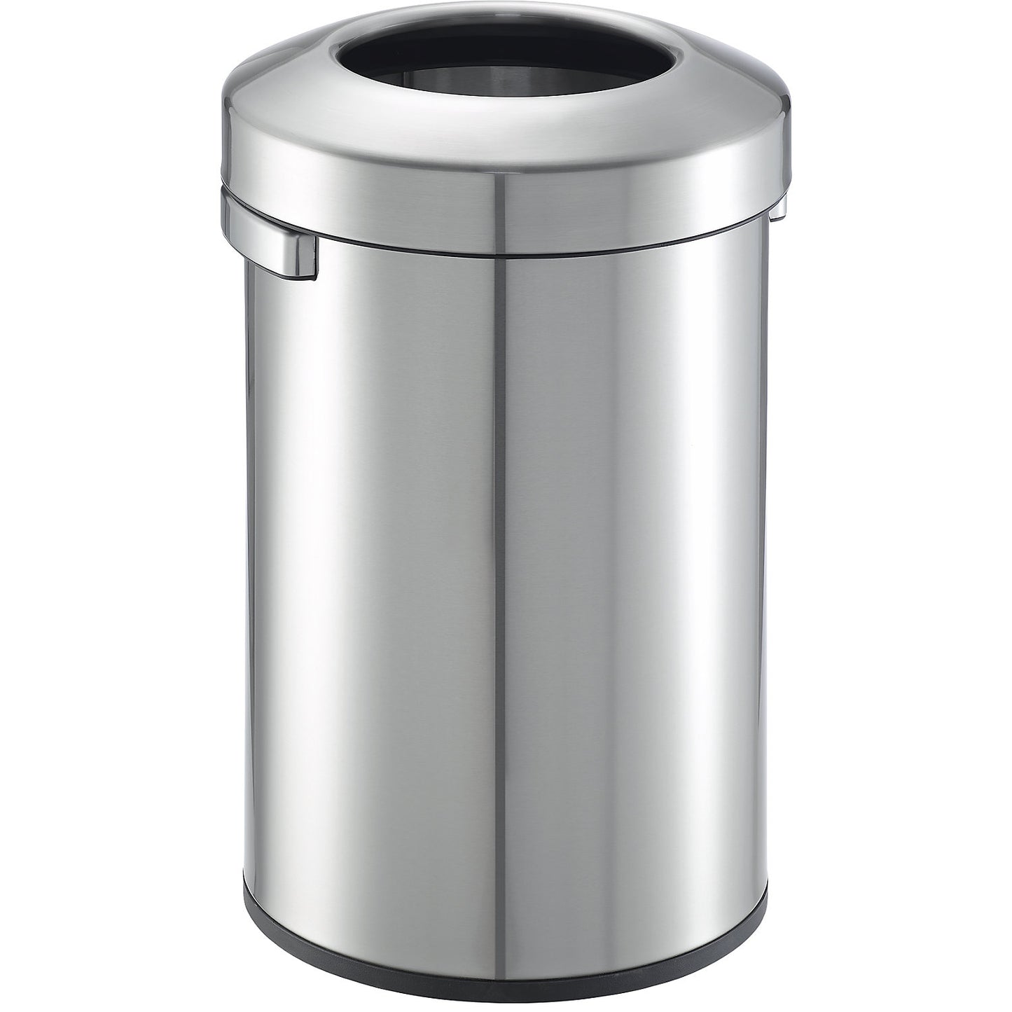Stainless steel waste collector, open slot, made of brushed stainless steel, capacity 50 l, HxØ 597 x 370 mm.
