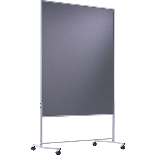 Mobile pinboard, textile cover, WxH 1200 x 1500 mm, grey.