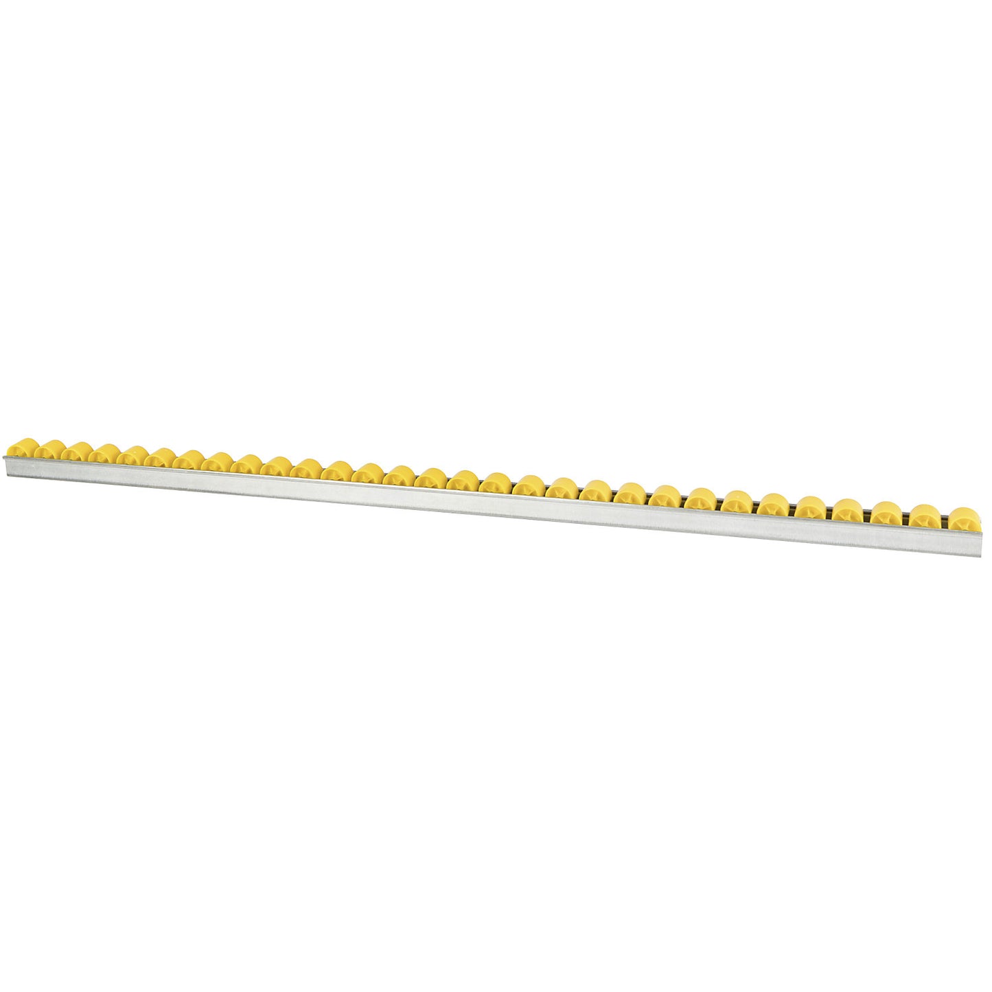 Roller track with cylindrical rollers, spacing 33 mm, Ø 28 mm, plastic, length 2 m.