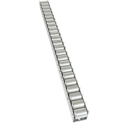 Roller track with cylindrical rollers, spacing 52 mm, Ø 50 mm, steel, length 1.2 m.