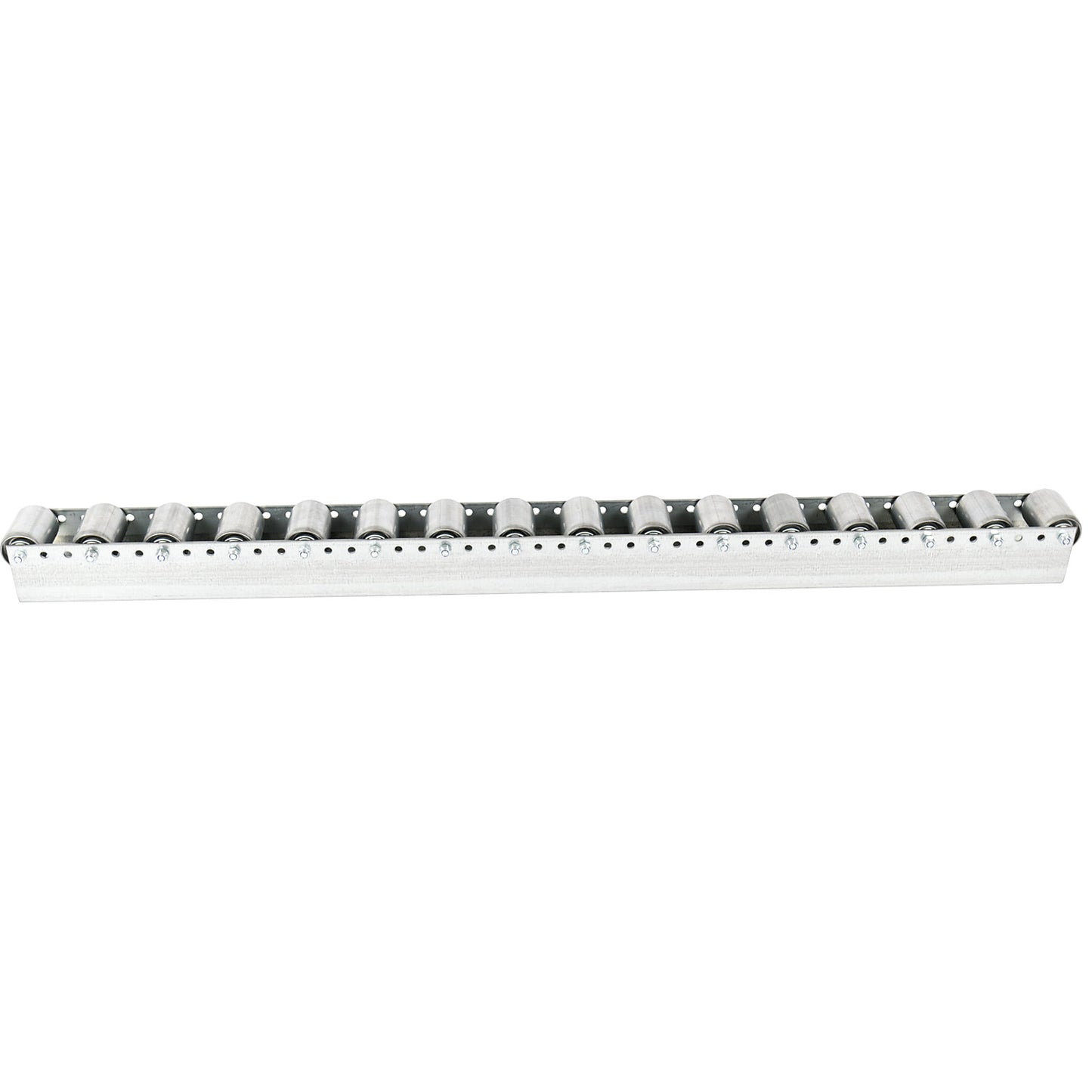 Roller track with cylindrical rollers, spacing 78 mm, Ø 50 mm, steel, length 1.2 m.