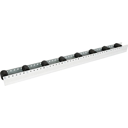 Roller track with cylindrical rollers, spacing 156 mm, Ø 50 mm, plastic, length 2.4 m.